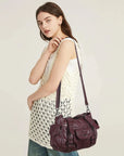 Utility-Inspired Multi-Pocket PU Tote Bag
