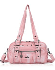 Vintage Multi-Pocket PU Bowling Shoulder Bag
