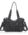 Shoulder Bag – Vintage Multi-Pocket Studded Moto Style