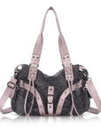 Shoulder Bag – Vintage Multi-Pocket Studded Moto Style