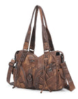 Shoulder Bag – Vintage Multi-Pocket Studded Moto Style