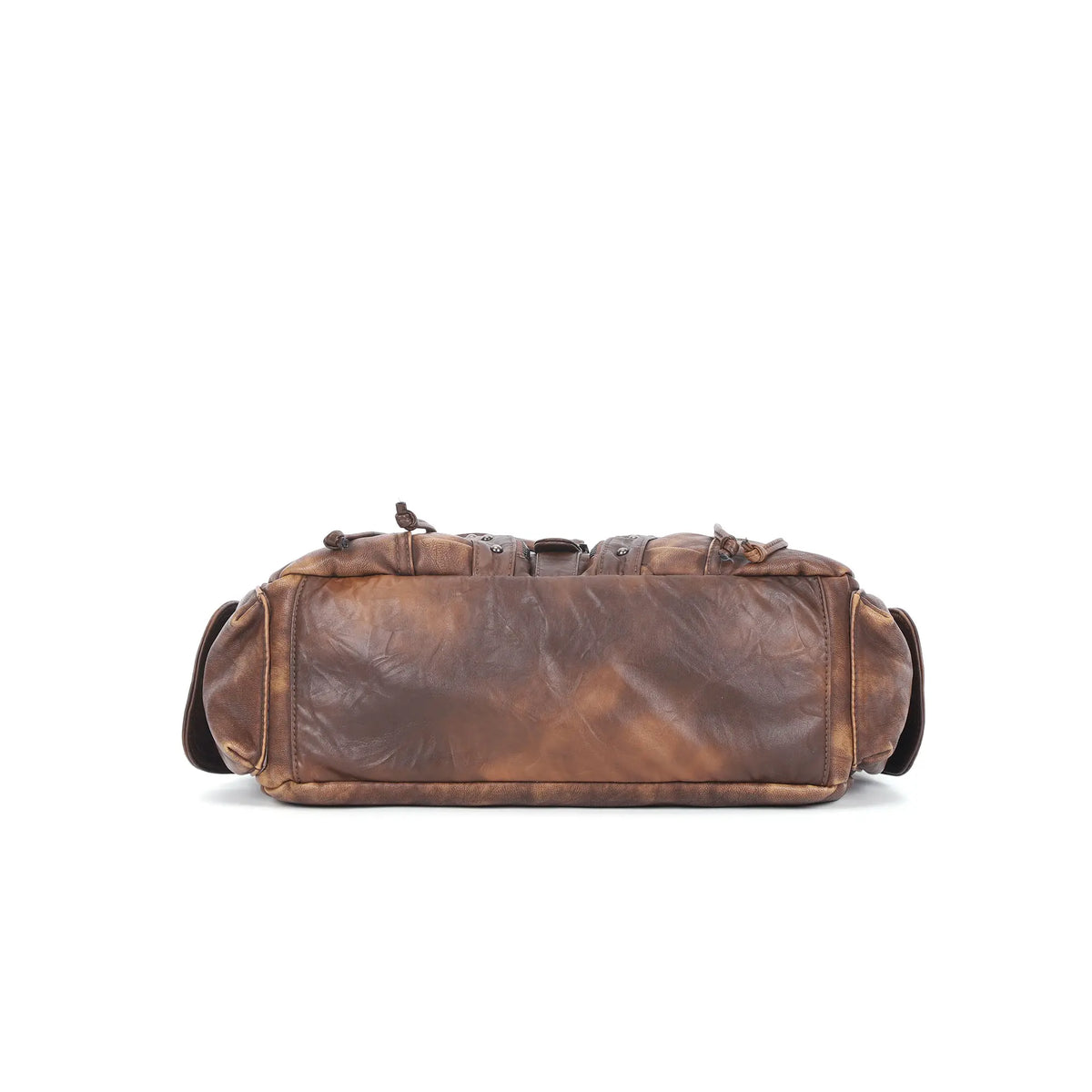 Shoulder Bag – Vintage Multi-Pocket Studded Moto Style