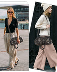 Moto-Style Zip-Detail Multi-Pocket Shoulder Bag