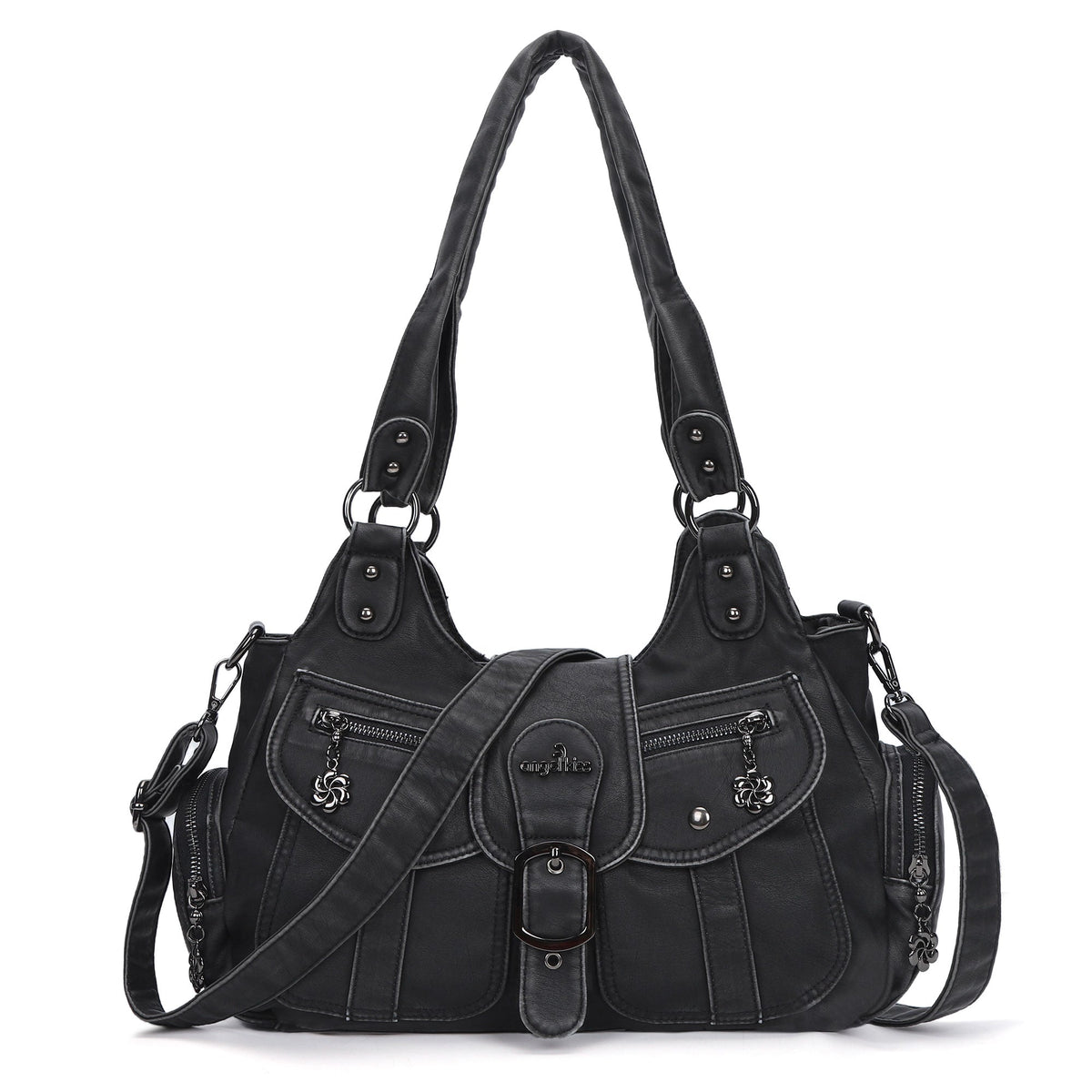 Women's retro fashion multi-compartment large capacity hobo bag | angel kiss bag-Angelkiss Bag