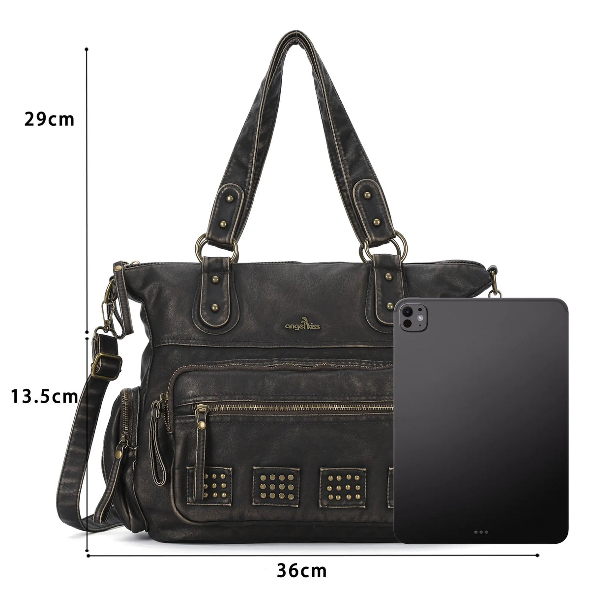 Large Multi-Pocket Shoulder Bag for Campus &amp; Office