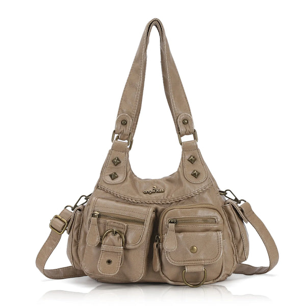 Vintage Y2K Utility Multi-Pocket Hobo Shoulder Bag