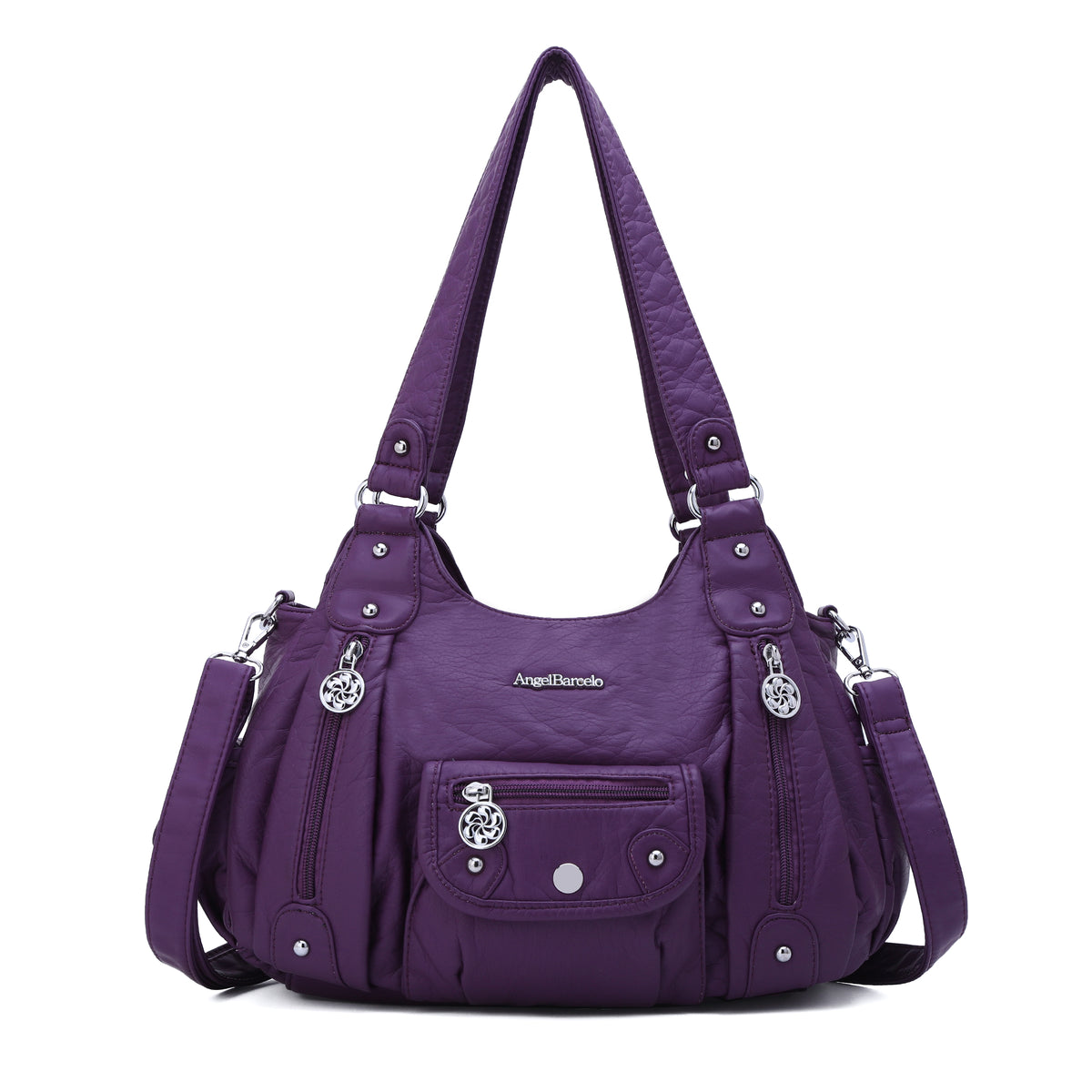 Vintage Multi-Pocket Crescent Hobo Bag